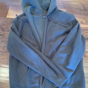 J crew fleece lined zip hoodie